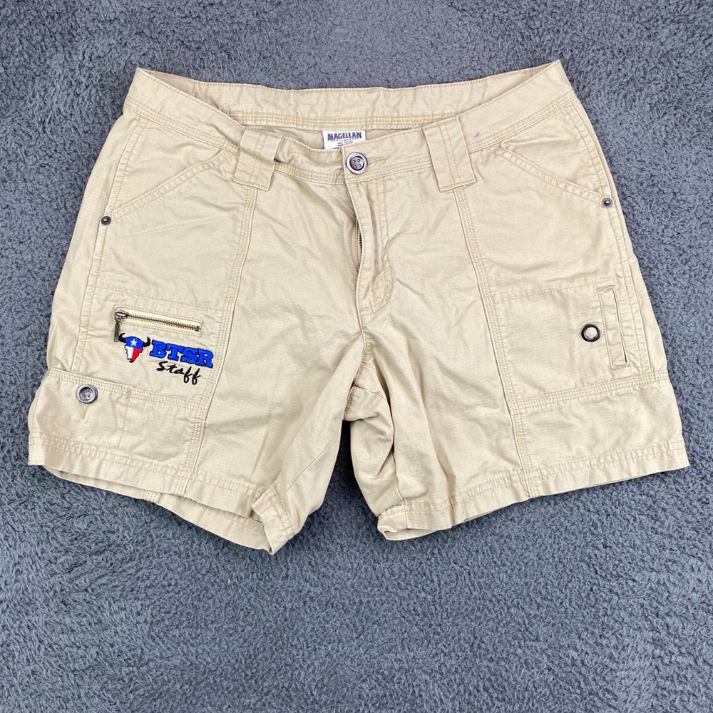 Magellan Big Texan Steak Ranch Staff Shorts Womens Size 10 Tan Utility Outdoor